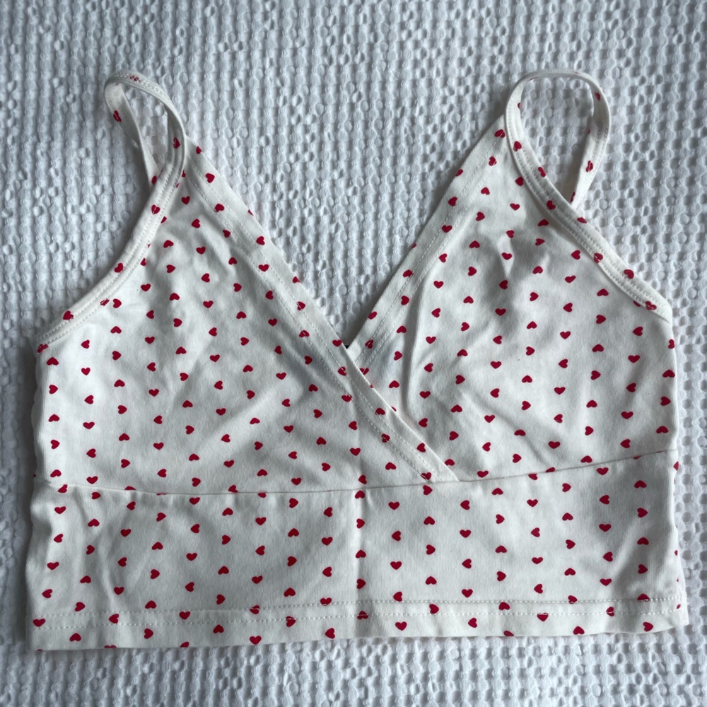 Heart Patterned Crop Top